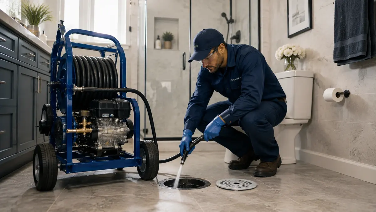 Bathroom Drain Hydro Jetting in Burlingame